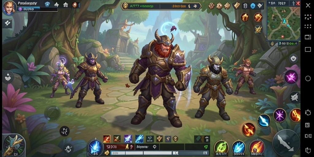 Screenshot A7777 menampilkan aksi seru dalam pertarungan MMORPG.