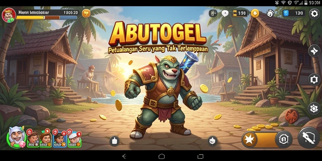 Tangkapan layar menunjukkan pemain menjelajahi dunia petualangan ABUTOGEL.