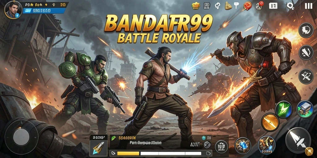 Tangkapan layar menampilkan aksi seru dalam permainan Battle Royale.