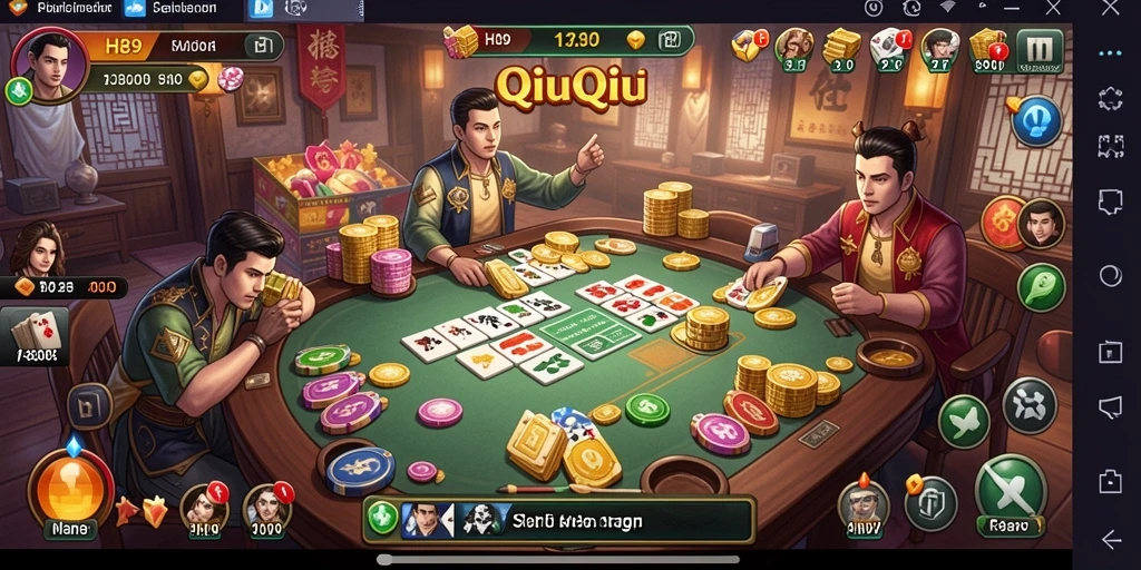 Tampilan gameplay QiuQiu yang seru dan menantang.