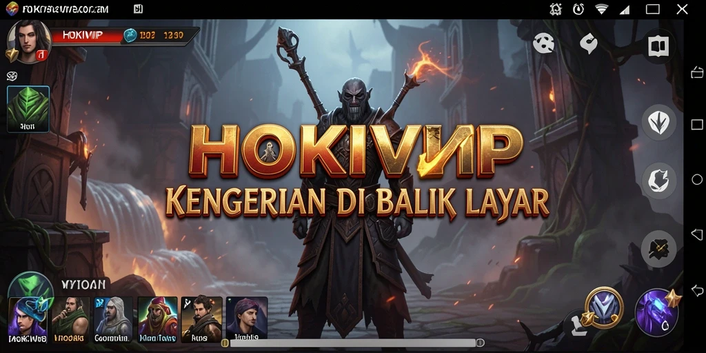 Screenshot HOKIVIP menampilkan suasana mencekam saat menjelajahi lokasi gelap.