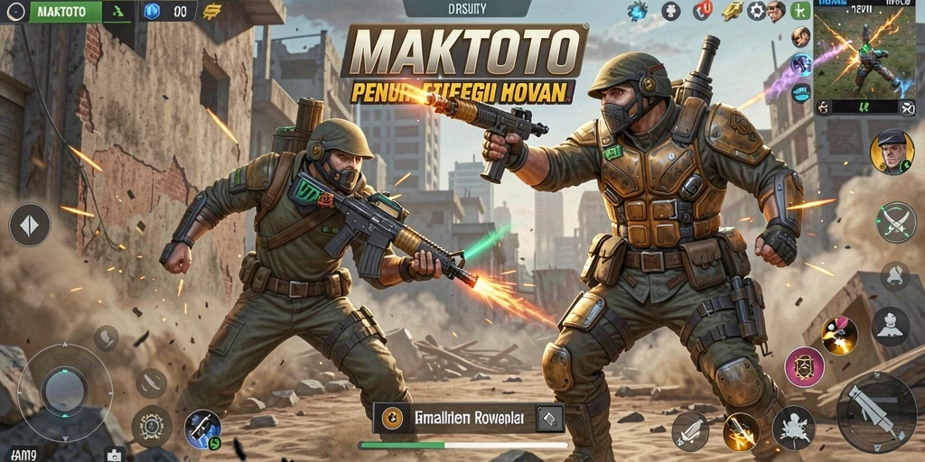 Tampilan menarik dari aksi epic game Battle Royale MAKTOTO.