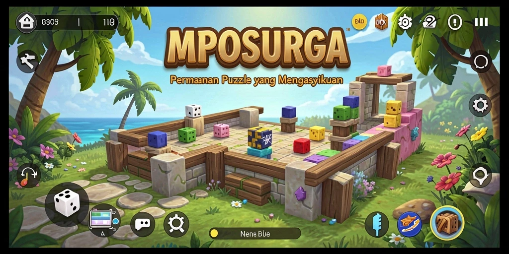 Tangkapan layar utama MPOSURGA menampilkan gameplay Puzzle yang seru.