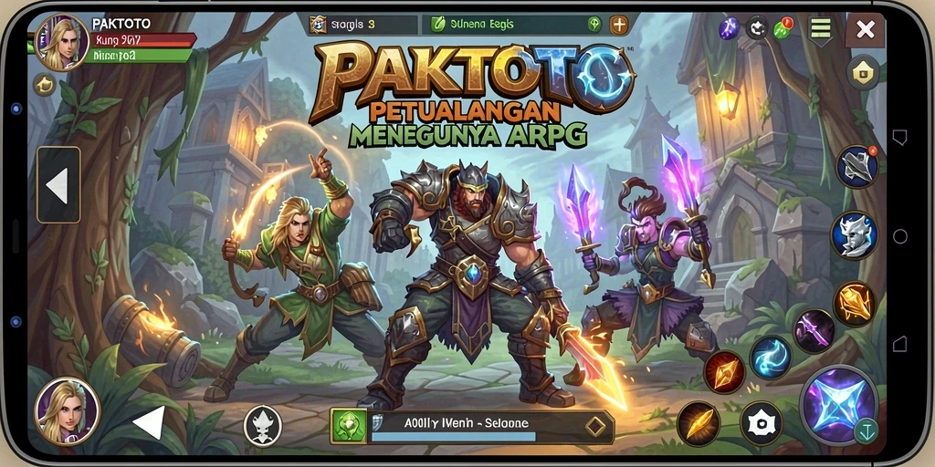 Screenshot PAKTOTO menampilkan pertarungan epik penuh aksi ARPG.