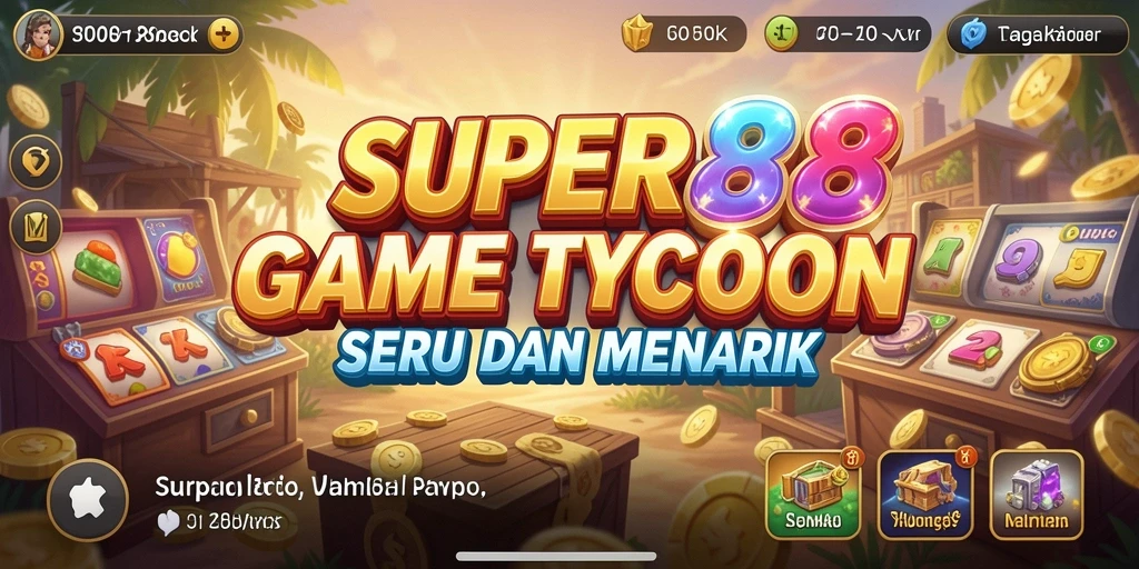 Screenshot gameplay <strong>SUPER88</strong> yang menunjukkan manajemen bisnis yang menarik.